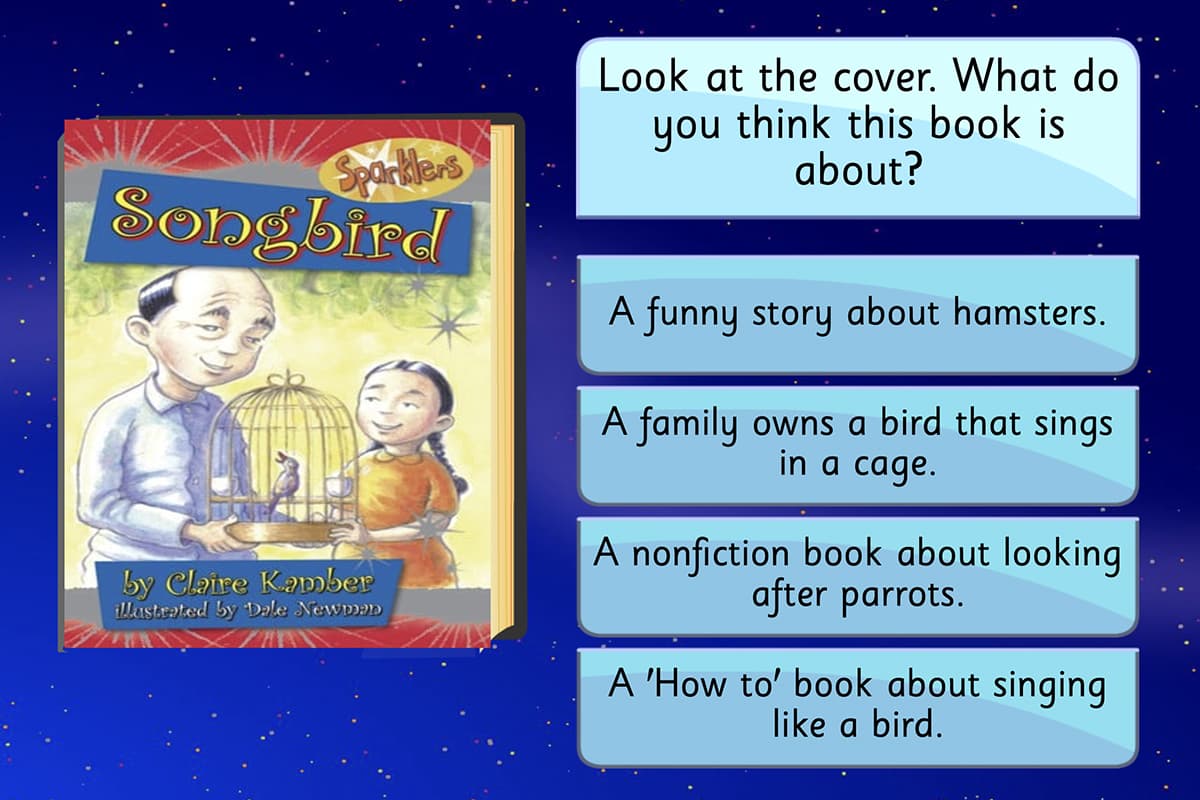 a screenshot of one of the online reading comprehension activities in Reading Eggspress