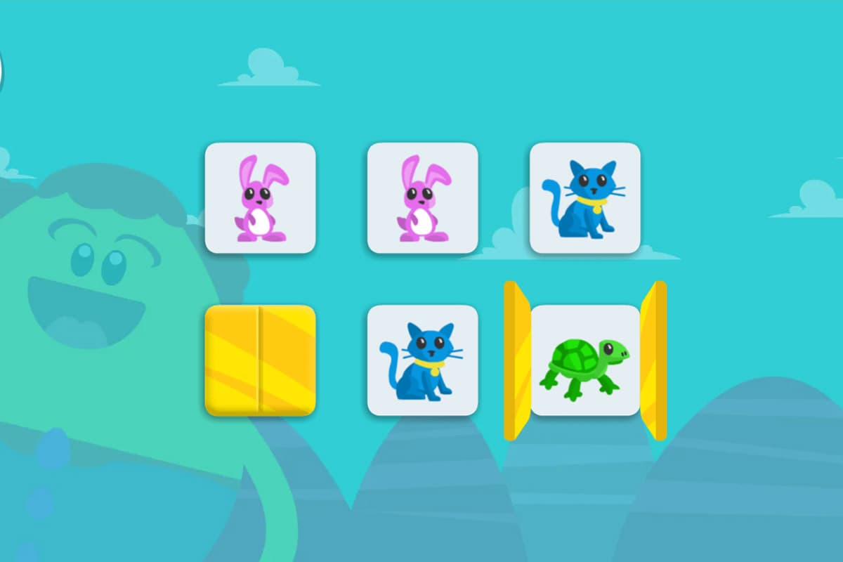 Toddler memory matching games require toddlers to pay close attention and memorise the position of items.