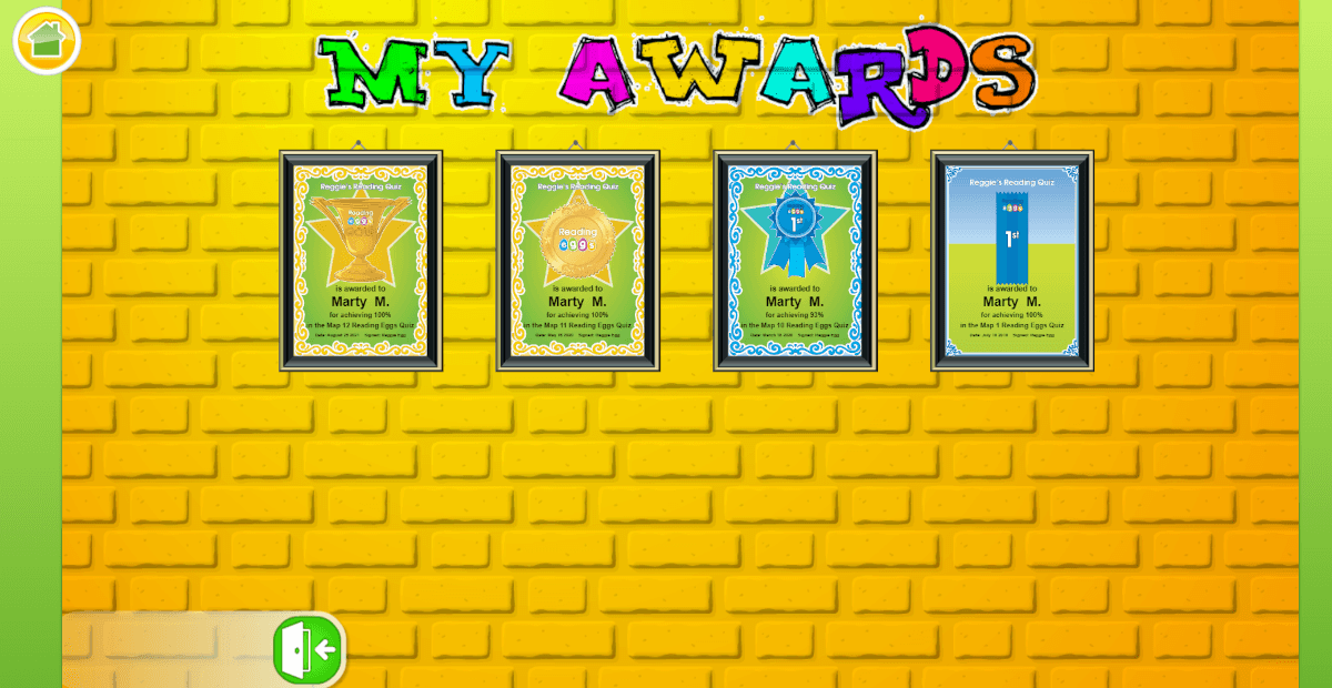 Awards in Reading Eggs
