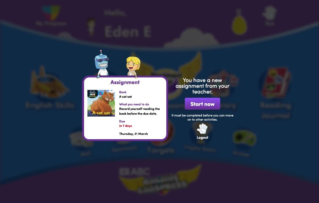 Assigning a Read Aloud Fluency Activity in Reading Eggspress