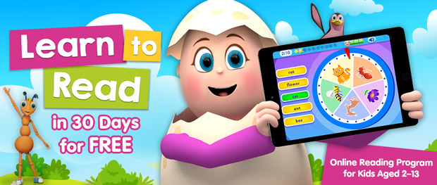 Get your child ready for school. Learn to read in 30 days for FREE – online reading program for kids aged 2–13